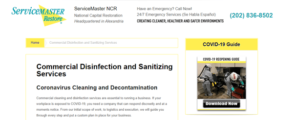 servicemaster disinfection services